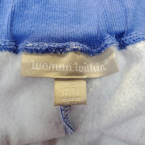 🔴 Woman Within Jogger Sweatpant 4XP Petite (34-36) Blue Tie Dye Better Fleece - Picture 6 of 8